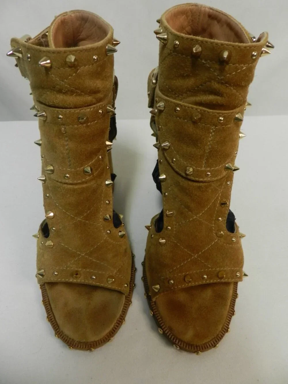 Laurence Dacade Suede Studded cutout pumps boots sandals Italy Size 37.5 US  7.5